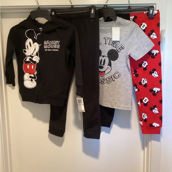 Disney Other - Mickey Mouse Kids 4 Piece Lounge Set - Black/Gray/Red Unisex